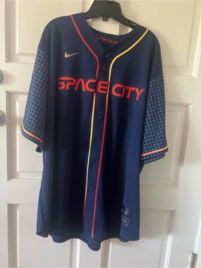 Nike Houston Astros Space City Connect Baseball Jersey Size XXL Navy NWT!